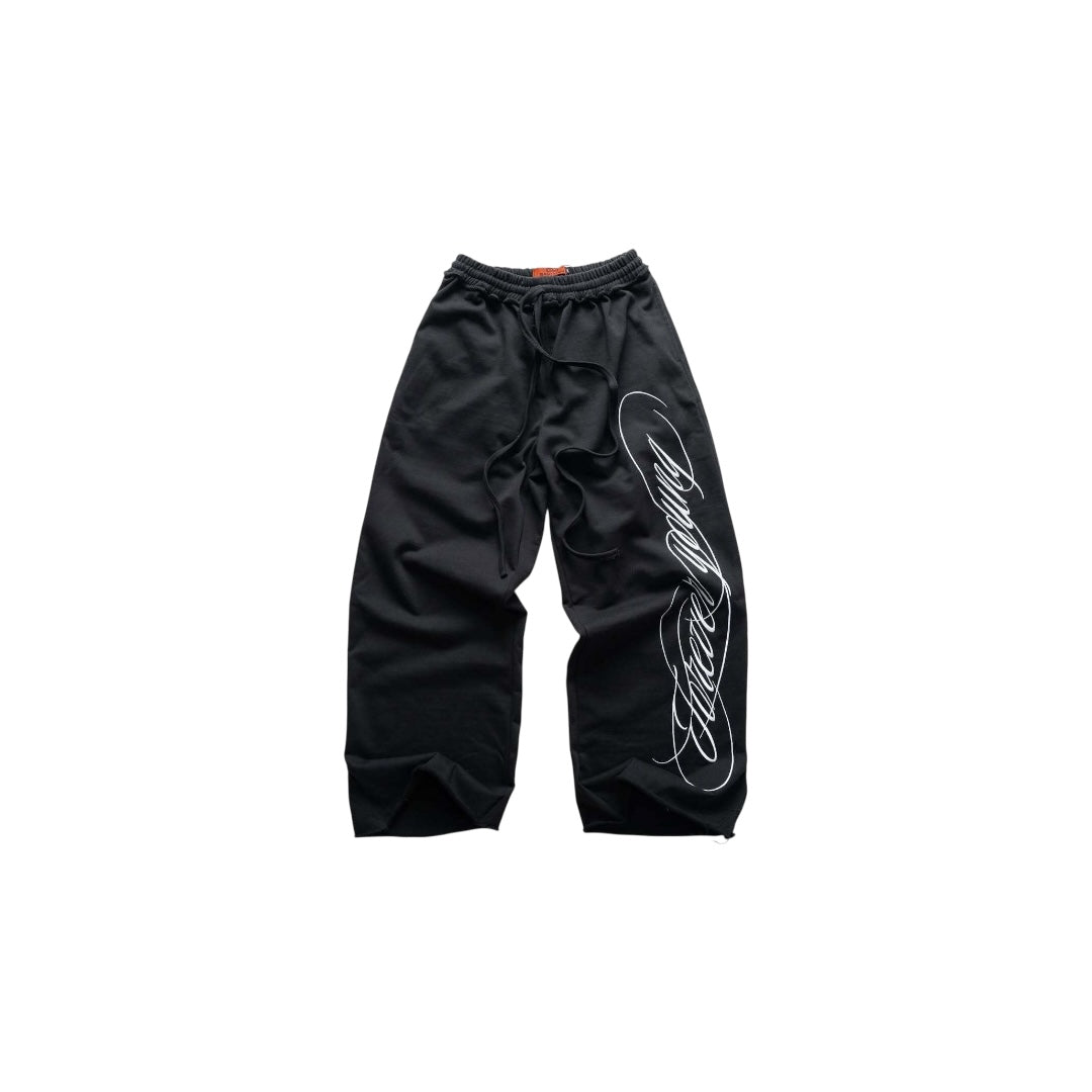 BLACK WHITE SWEATPANTS